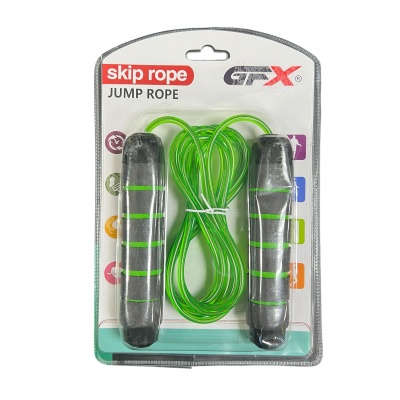 Скакалка GFX-712, мягкие ручки, зеленый