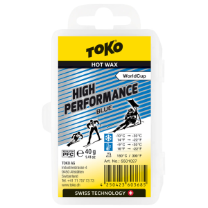 Парафин скольжения Toko High Performance арт. 5501017, -10/-30°C, 40 гр, синий