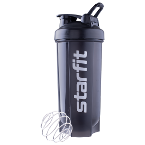Шейкер StarFit Pro FB-200, 700 мл, с метал. венчиком, черный