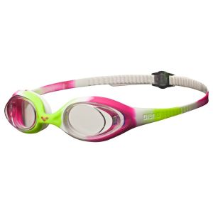 Очки для плавания детские Arena Spider JR 92338-16, прозрачные линзы, белый/салатовый/розовый