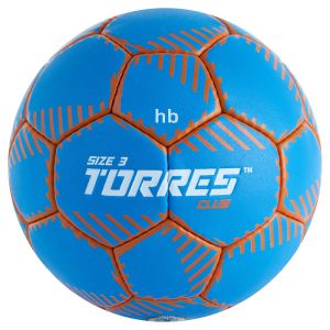 Мяч гандбольный Torres Club H32443, ПУ, 5 подкл. слоев, руч. сшивка, синий, разм. 3