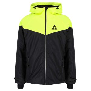 Куртка лыжника Fischer GR8227-100, мужская, черный/салатовый