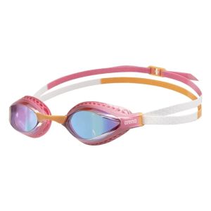 Очки для плавания Arena Air-Speed Mirror 003151-109, желтые линзы, розовый/белый/оранжевый