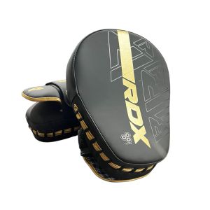 Лапы для бокса RDX Kara арт.33312, пара, черный/желтый