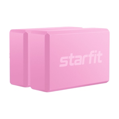 Блок для йоги StarFit YB-200, разм. 22,5 х 15 х 8 см, розовый, ПАРА