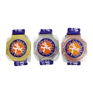 Медаль 8 см "Wrestling темно-синяя лента"