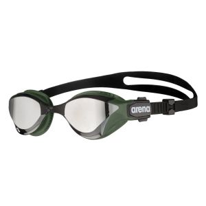 Очки для плавания Arena Cobra Tri Swipe Mirror 002508-560, серебристые линзы, зеленый/черный