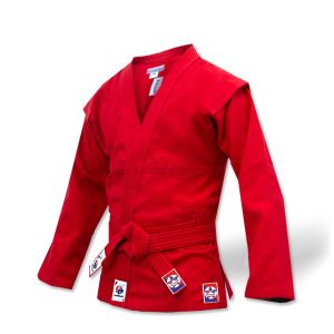 Куртка для самбо КрепышЯ FIAS "Атака", красный