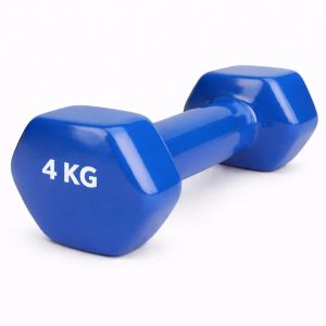 Гантель цельнолитая виниловая GF-009KG, 4 кг, цветные
