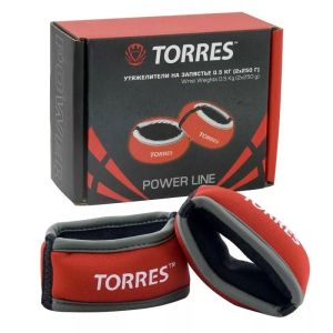 Утяжелители на запястье Torres PL607605, 250 гр, пара, красный