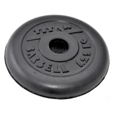 Диск для штанги Barbell Titan,  1.25 кг, диам. 26 мм, металл/резина, черный