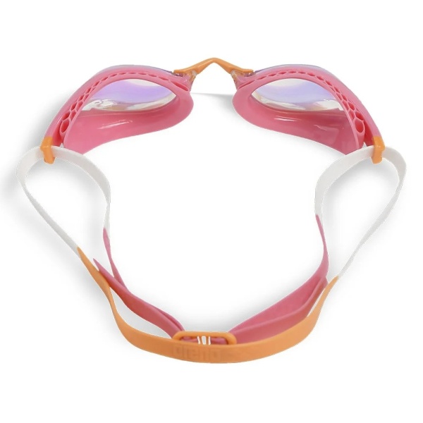 Очки для плавания Arena Air-Speed Mirror 003151-109, желтые линзы, розовый/белый/оранжевый