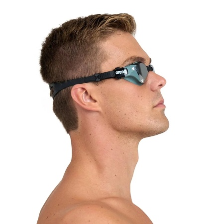 Очки для плавания Arena Cobra Tri Swipe Mirror 002508-560, серебристые линзы, зеленый/черный