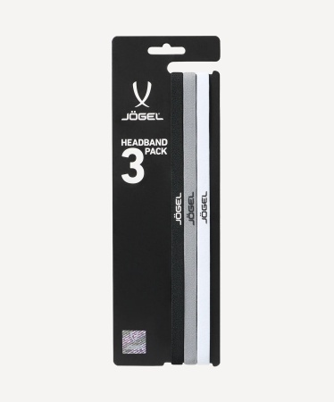 Резинки спортивные на голову Jogel Camp Training Headbands 3 Pack (ЦБ-00006834), черный/серый/белый