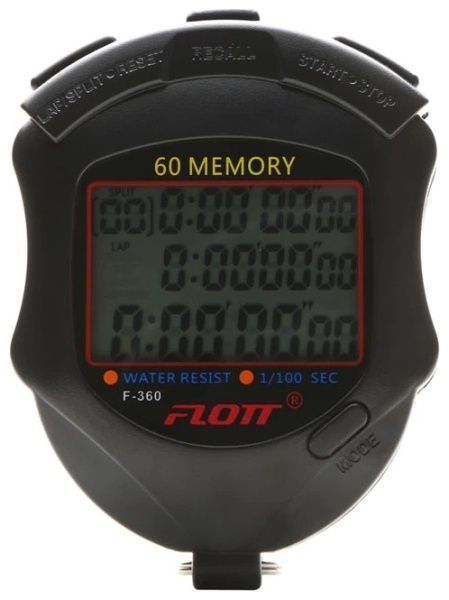Секундомер Flott FL-60, на 60 запоминаний, черный