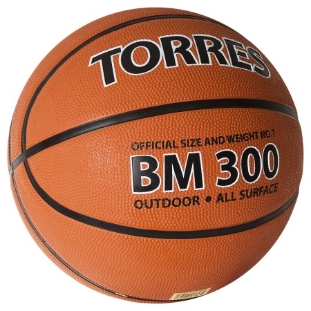 Мяч баскетбольный Torres BM300, B02017, резина, бутил. камера, разм. 7