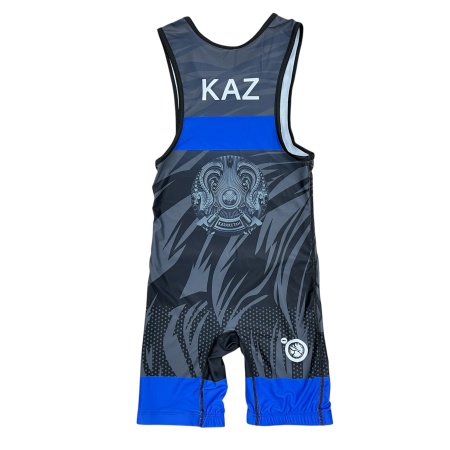 Туника для борьбы KZ Lion арт.325, черный/синий