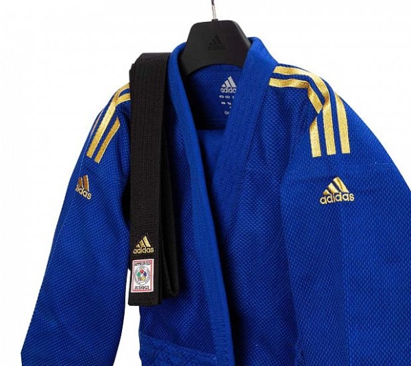 Кимоно для дзюдо Adidas J200E, синий/золотой