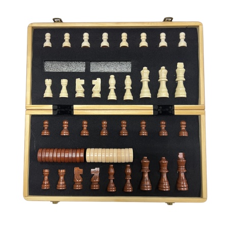 Шахматы-шашки LEGION Magnetic Board C4501, разм. 390 х 390 мм, с чехлом, магнитные, дерево