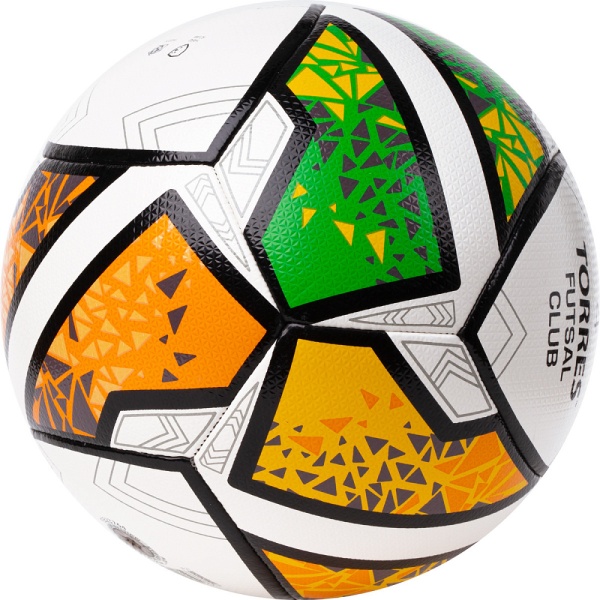 Мяч футзальный Torres Futsal Club FS323764, разм. 4, белый/оранжевый/зеленый