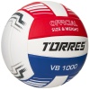 Мяч волейбольный Torres VB 1000, V32415, р.5, синт.кожа (микрофибра), клееный, бут.кам, бел/син/крас