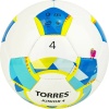 Мяч футбольный Torres Junior F320234, глянц.ПУ, 3 подкл. сл, 32п, руч сшивка, разм. 4, белый/синий