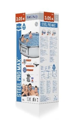 Бассейн надувной Bestway Steel Pro Max 56408, фильтр-насос, 305 х 76 см, 4678 л