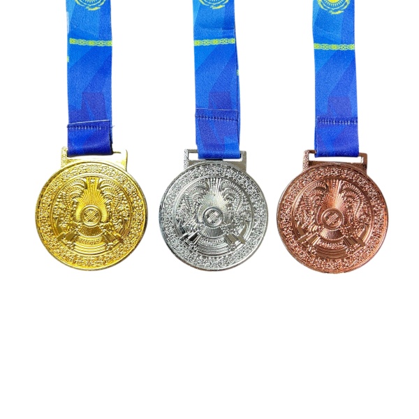 Медаль 6.5 см "Флаг + ORYN / Герб сзади", синяя лента