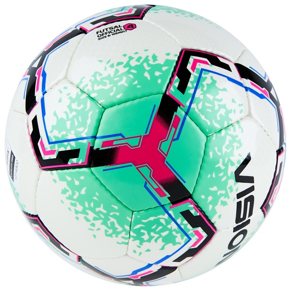 Мяч футзальный Vision Sala+ FS324084, FIFA QualityPro, р. 4, 32 п. PU, 4 подкл.сл, руч.сшив, бел/зел