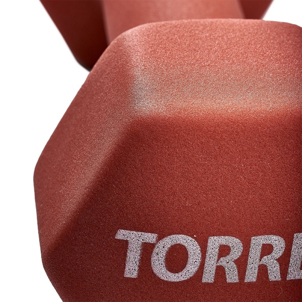 Гантель цельнолитая Torres PL55014, неопрен, 4 кг, красный