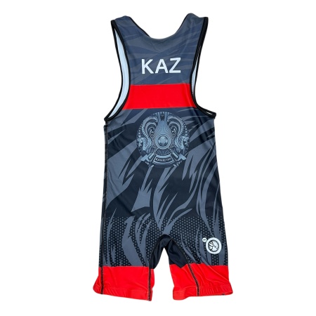 Туника для борьбы KZ Lion арт.325, черный/красный