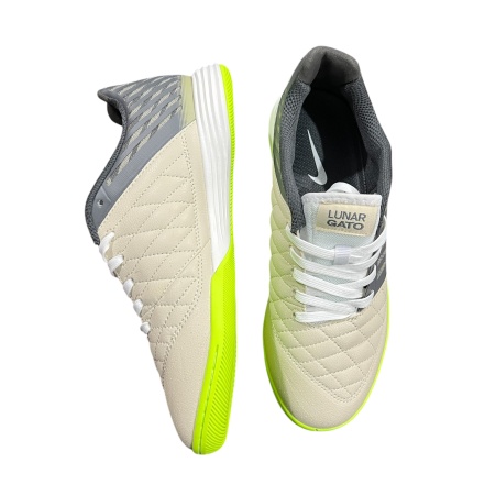 Футзалки Nike Lunar Gato II 580456-010 (арт. 9816), бежевый/серый
