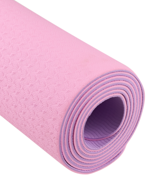 Коврик для йоги StarFit FM-201, ТПЭ, 4 мм, разм. 183 x 61 см, розовый/фиолетовый
