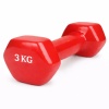 Гантель цельнолитая виниловая GF-009KG, 3 кг, цветные