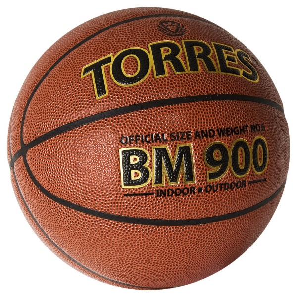 Мяч баскетбольный Torres BM900, B32036, ПУ-композит, бутил. камера, разм. 6