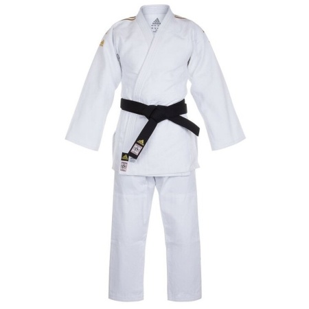 Кимоно для дзюдо Adidas 5523, белый/желтый, разм. 175 см
