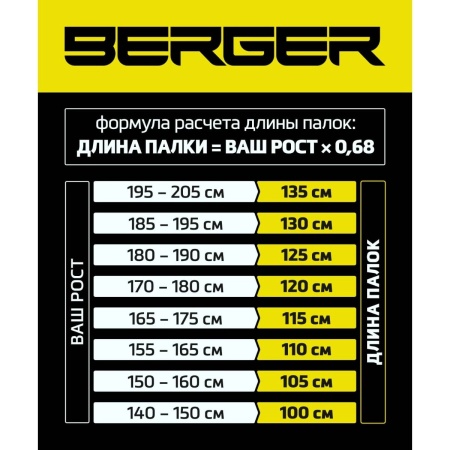 Палки для скандинавской ходьбы Berger Oxygen 2х-секционные, 77 - 135 см, серебристый/голубой
