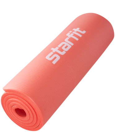 Коврик для йоги StarFit FM-301, NBR-каучук, 15 мм, разм. 183 х 61 см, коралловый