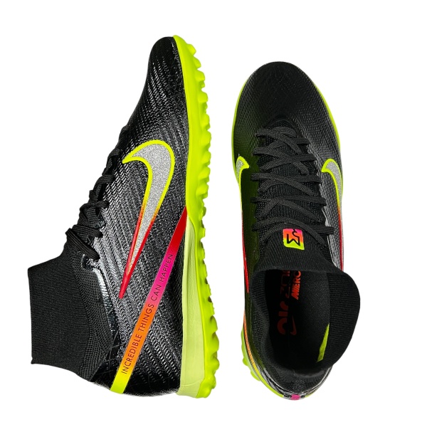 Сороконожки Nike Mercurial 3943, черный/салатовый/мультиколор