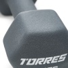Гантель цельнолитая Torres PL522504, неопрен, 4 кг, серый