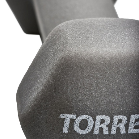 Гантель цельнолитая Torres PL550115, неопрен, 1.5 кг, серый
