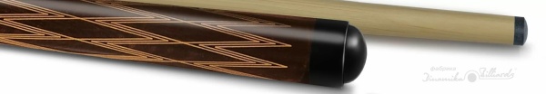 Кий бильярдный Dinamika Billiards Любительский 2-5-P/2-6-P Орнамент, двухсоставный, венге/эбен