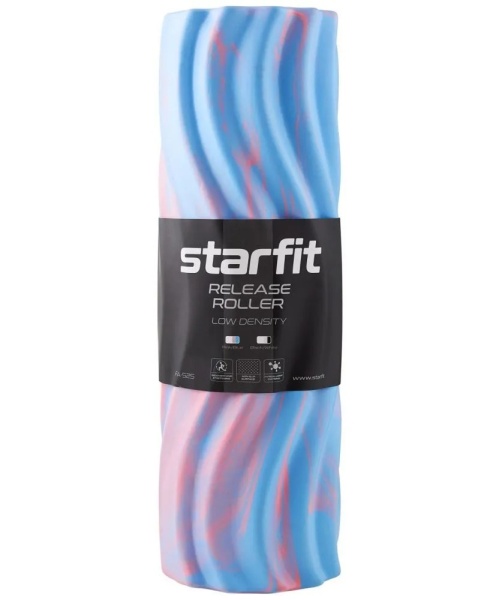 Ролик массажный StarFit FA-525 EVA/PP, разм. 45 х 14 см, низкая жесткость, розовый/голубой