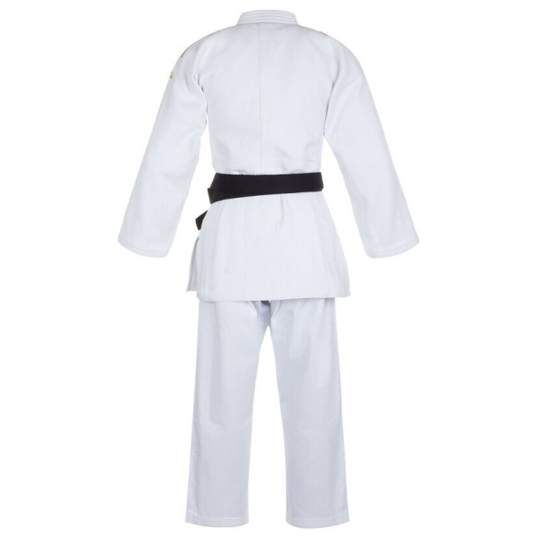 Кимоно для дзюдо Adidas 5523, белый/желтый, разм. 150 см