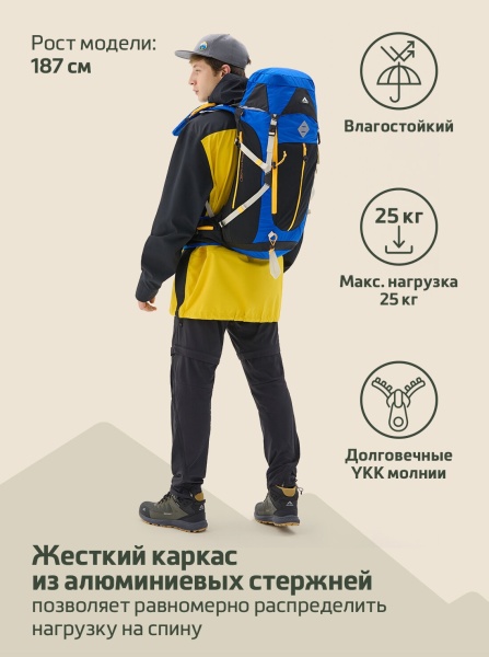 Рюкзак Berger Hiking Valley BHV25BP-01, 30 л, синий