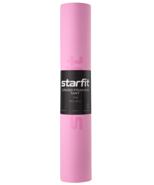 Коврик для йоги StarFit FM-201, ТПЭ, 4 мм, разм. 183 x 61 см, розовый/фиолетовый